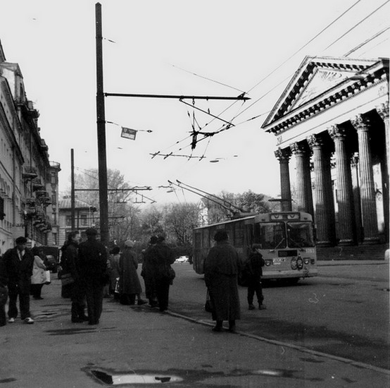 Russie au Lubitel "Une station de tramway en Russie"